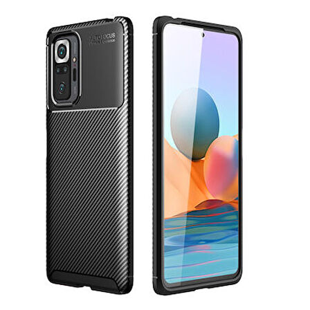 Redmi Note 10 Pro Kılıf Karekarbon Desenli Şık ve Dayanıklı Torvex Premium Silikon Kapak