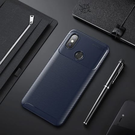 Xiaomi Mi Max 3 Kılıf Karekarbon Desenli Şık ve Dayanıklı Torvex Premium Silikon Kapak