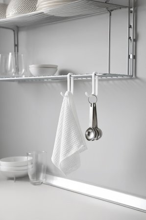 4 Adet Plastik Kanca Askı Metal Banyo Mutfak Rafları Için Beyaz