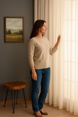 İTALYAN KETEN TÜL DÖKÜMLÜ NATURAL  Ütü İstemez Tül Perde Salon Oturma Odası Yatak Odası Antre