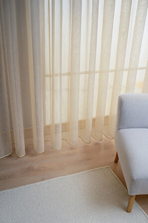 Natural Şık Dökümlü Gramajlı Tül Perde Kırışmaz  Salon Oturma Odası Yatak Odası Mutfak Antre