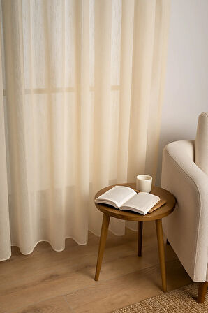 Keten İçeren Tül Perde Doğal Natural Ütü istemez  Salon Oturma Odası Yatak Odası Antre