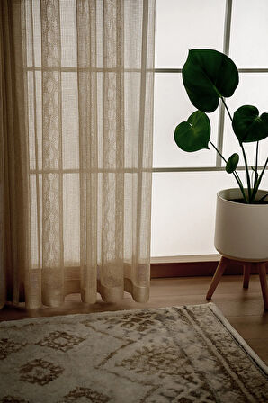 Dökümlü Dayanıklı Dekoratif Gramajlı Tül Perde  Pile Mutfak Salon Yatak Odası Çocuk Odası Antre