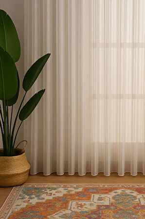 İTALYAN KETEN TÜL DÖKÜMLÜ NATURAL  Ütü İstemez Tül Perde Salon Oturma Odası Yatak Odası Antre