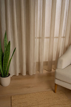 Keten İçeren Tül Perde Doğal Natural Ütü istemez  Salon Oturma Odası Yatak Odası Antre