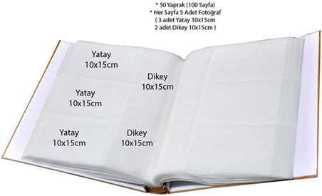 Rabsev 10x15cm 500 Fotoğraf Kapasiteli Kutulu Çiçek Desenli Lüks Ofset Fotoğraf Albümü (SARI)