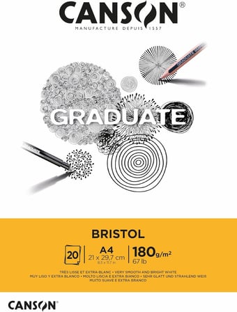 Graduate - C400110382 Bristol Block, DIN A5, 20 yaprak, 180 g/m²