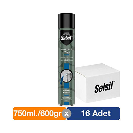 Selsil Poliüretan Montaj Köpüğü 600 gr. - 16'lı Paket