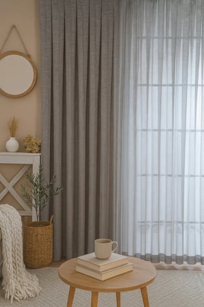 Modern Doğal Kumlama Efektli Kalın Tül Perde Salon Oturma Odası Yatak Odası Antre