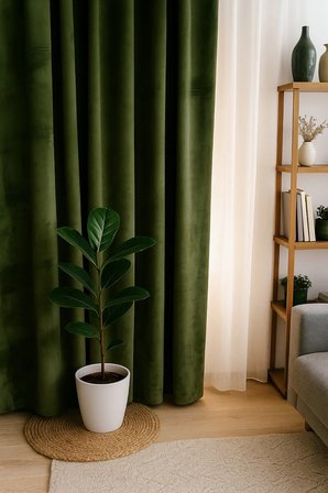 Süet Elit Kadife Dokulu Natural Fon Perde Salon Oturma Odası Yatak Odası Antre