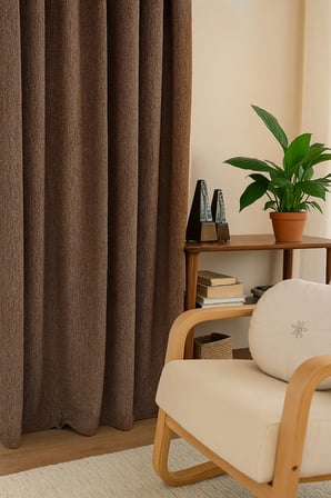 Dekoratif Şık %5 Simli Natural Yumuşak Dökümlü Fon Perde Salon Oturma Odası Yatak Odası Antre