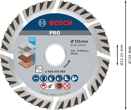 Professional Accessories Elmas Kesme Ve Delme Aksesuarları, Disk, Gri, 1 Adet, 12,5 cm