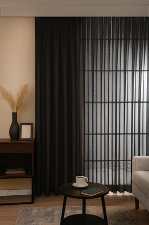 Premium Natural Keten Dokulu Soft Dökümlü Pileli Tül Perde Salon Oturma Odası Yatak Odası Çocuk Odası