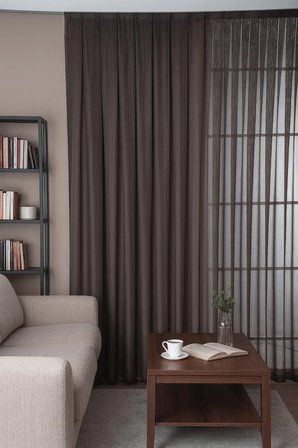 Estetik Modern Flamlı Dokulu Pileli Tül Perde Salon Oturma Odası Yatak Odası Çocuk Odası