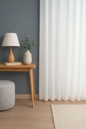 Estetik Modern Flamlı Dokulu Pileli Tül Perde Salon Oturma Odası Yatak Odası Çocuk Odası