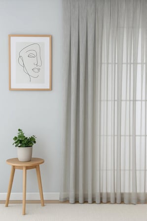 Estetik Modern Flamlı Dokulu Pileli Tül Perde Salon Oturma Odası Yatak Odası Çocuk Odası