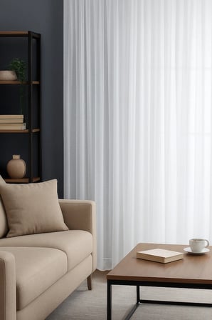 Estetik Modern Flamlı Dokulu Pileli Tül Perde Salon Oturma Odası Yatak Odası Çocuk Odası