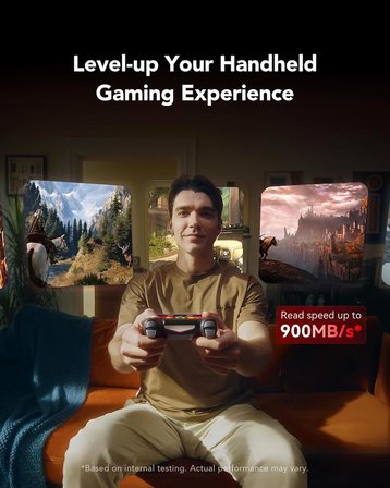 Play PRO MicroSDXC Express Kartı 256 GB, 900 MB/s'ye kadar okuma, 600 MB/s yazma, oyun optimizasyonlu, A2, 4K, el konsolları için yüksek hızlı hafıza kartı, anahtar, taşınabilir oyun cihazları