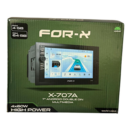 FOR-X X-707A 7'' ÜNİVERSAL ANDROİD DOUBLE TEYP 4/64