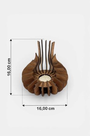 Modern Doğal Ahşap Mumluk – Premium Tealight Mumluk (16 cm)