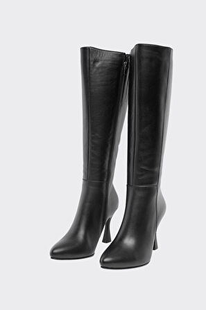 Kalem Topuklu Hakiki Deri Kadın Çizme