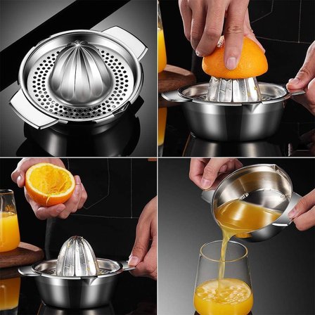 ® Paslanmaz Çelik Limon Sıkacağı Manuel Narenciye Sıkacağı Portakal Narenciye Presi Süzgeçli Meyve Sıkacağı Çelik El Tipi Limonluk