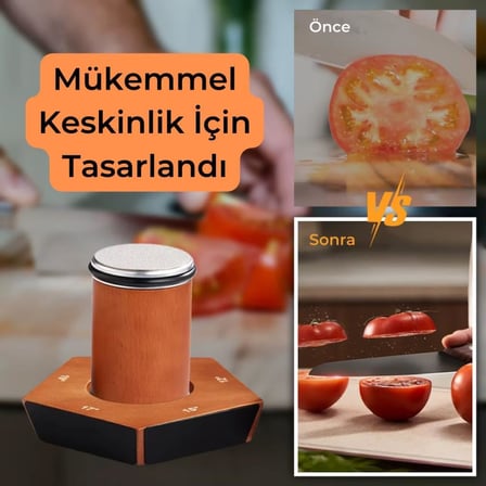 Polham Pro Serisi 5 Açılı Tüm Bıçaklara Uyumu Bileyici, Silindir Tipi Süper Keskinleştirici Bileme