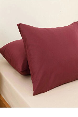 More Home Yastık Kılıfı Kapaklı (2 Adet) 50 x 70 cm Bordo