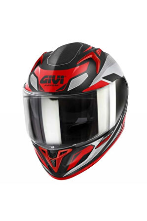 50.8 Brave Kapalı Kask Mat Siyah-tıtanıum-kırmızı