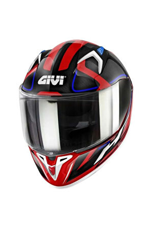 50.8 Racer Kapalı Kask Beyaz-kırmızı-siyah