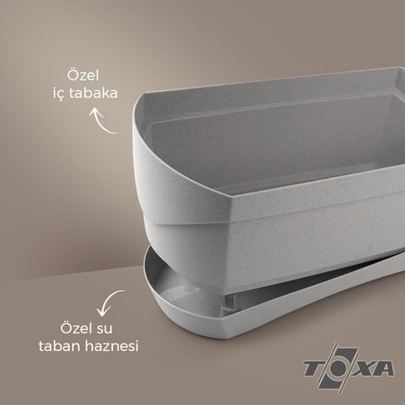 Modern Balkon Saksı (Kahve, 5 Litre)