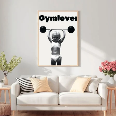 Besay Gym Lover Fitness Motivasyon Duvar Posteri-Eğlenceli Modern Dekoratif A3 Çerçevesiz
