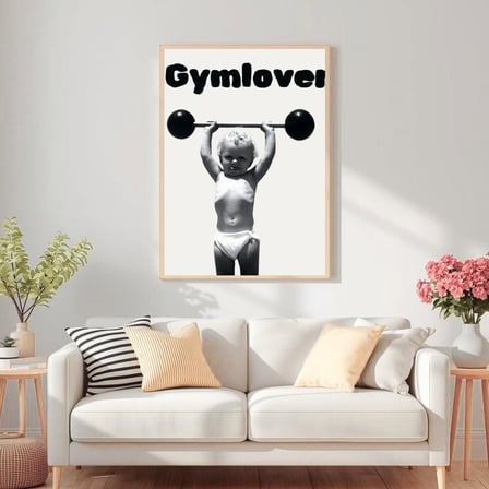 Besay Gym Lover Fitness Motivasyon Duvar Posteri-Eğlenceli Modern Dekoratif A2 Çerçevesiz