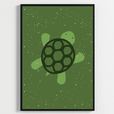 Besay Tiny Turtles:Sevimli Kaplumbağalar Çocuk Odası Posteri–Dekoratif 3lü Set A3 Çerçevesiz