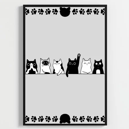 Besay Meraklı Kediler Çocuk Odası Posteri–Dekoratif 3lü Set A3 Çerçevesiz