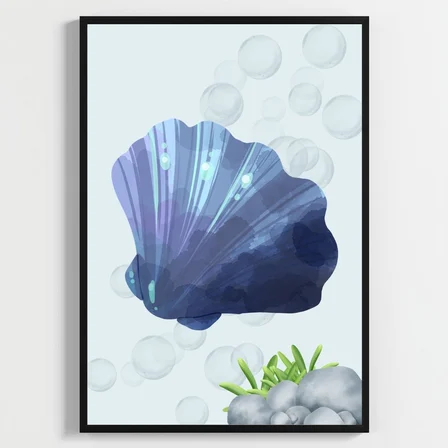 Besay Deep Blue:Suluboya Okyanus Esintisi Çocuk Odası Posteri–Dekoratif 3lü Set A3 Çerçevesiz