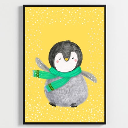 Besay Rüyacı Penguenler Çocuk Odası Posteri–Dekoratif 3lü Set A2 Çerçevesiz
