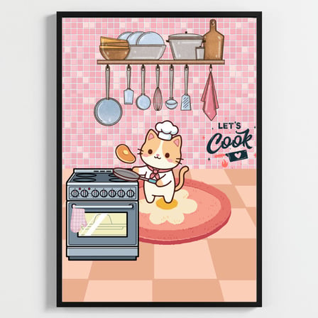 Besay Yes Chef! Sevimli Aşçılar Modern Mutfak Posteri–Dekoratif 3lü Set A2 Çerçevesiz