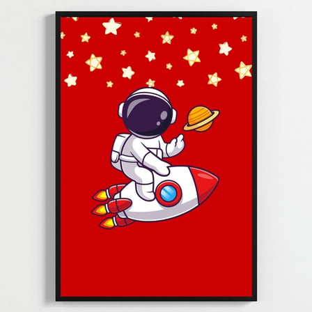 Besay Uzay Yolculuğu Astronot Çocuk Odası Posteri–Dekoratif 3lü Set A4 Çerçevesiz