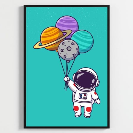 Besay Uzay Yolculuğu Astronot Çocuk Odası Posteri–Dekoratif 3lü Set A4 Çerçevesiz