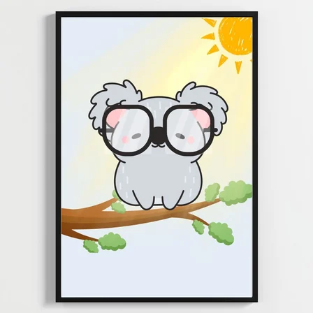 Besay Gözlüklü Dostlar:Panda, Koala ve Tilki Çocuk Odası Posteri–Dekoratif 3lü Set A4 Çerçevesiz