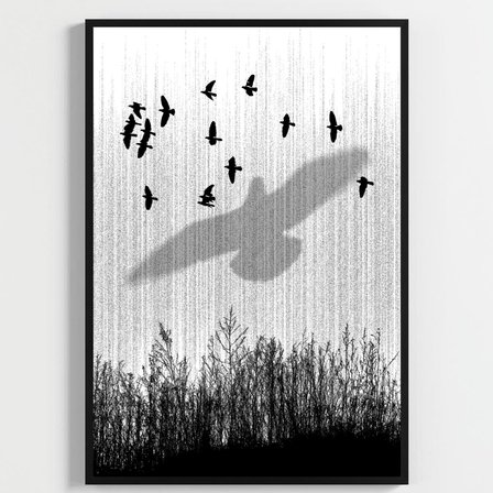 Besay Modern Kuzgun Ve Kuş Temalı Poster Seti | Gotik Gizemli Duvar Dekorasyonu | Siyah Beyaz Karga Ve Dal Tasarımlı Poster | 3