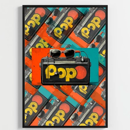 Besay Vintage Ritmi | Modern Ev Duvar Dekorasyonu | 90Lar Pop Müzik Ve Plak Temalı Pop Art Poster Seti | 3'Lü Set A3 Çerçevesiz