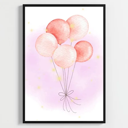 Besay Küçük Prenses | Kız Bebek Odası Duvar Dekorasyonu | Pembe Taç Ve Fiyonk Temalı Çocuk Posteri | 3'Lü Set A3 Çerçevesiz
