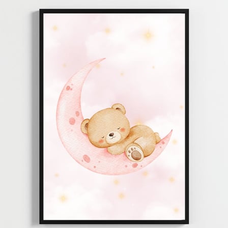 "Besay Ayıcık Masalı | ""Baby"" Temalı Çocuk Odası Dekorasyonu | Yeni Doğan Kız Bebek Hediyesi Sulu Boya Poster | 3'Lü Set A2 Ç
