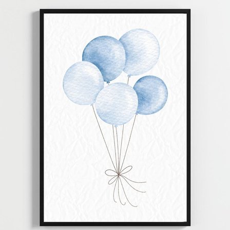 "Besay Mavi Düşler | ""Baby"" Küp Temalı Çocuk Odası Dekorasyonu | Yeni Doğan Erkek Bebek Hediyesi Poster | 3'Lü Set A2 Çerçeve