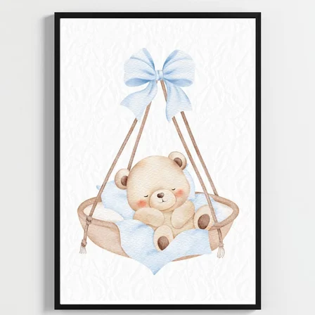 Besay Mavi Düşler 3'lü Poster Seti A4 Boyutunda Çocuk Odası Dekorasyonu Çerçevesiz