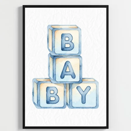 Besay Mavi Düşler 3'lü Poster Seti A4 Boyutunda Çocuk Odası Dekorasyonu Çerçevesiz
