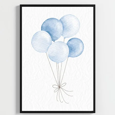 Besay Mavi Düşler 3'lü Poster Seti A4 Boyutunda Çocuk Odası Dekorasyonu Çerçevesiz