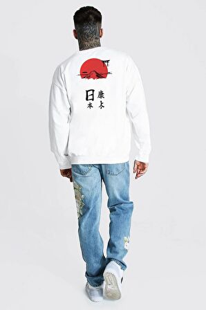 %100 Pamuk Oversize Kalıp Hoodie Japon Tasarımlı Unisex Sweaetshirt